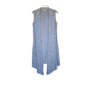 Joan Vass Women's SleevelessGray Cardigan Sweater Size Small